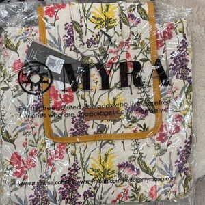 Myra Bag Floral Backpack with Yellow Trim